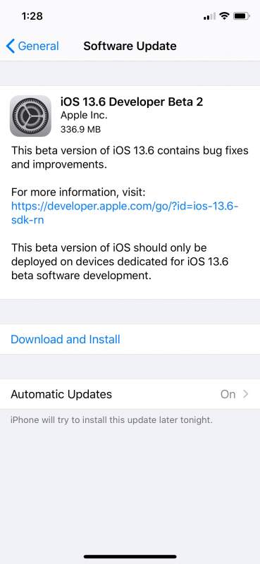 Apple phát hành iOS 13.6 Beta 2, đã có link tải