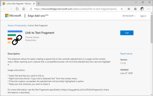 Sử dụng tính năng Scroll to Text Fragment trên Microsoft Edge mà chẳng cần extension của Google