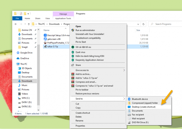 Cách ghim ứng dụng portable vào trình đơn Start Windows 10