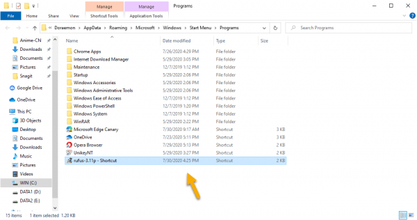 Cách ghim ứng dụng portable vào trình đơn Start Windows 10