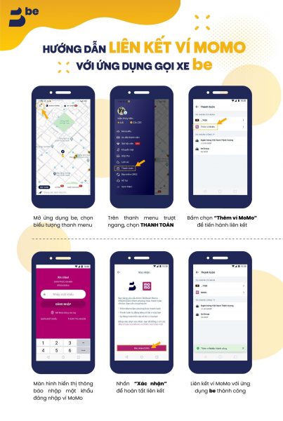 Khách gọi xe be đã thanh toán được bằng MoMo