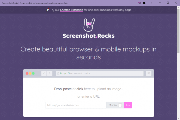 Screenshot Rocks: Click chuột, có ngay ảnh chụp màn hình mockup