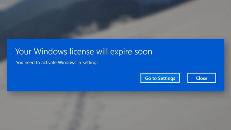 Tắt thông báo Your windows license will expire soon trên Windows 10
