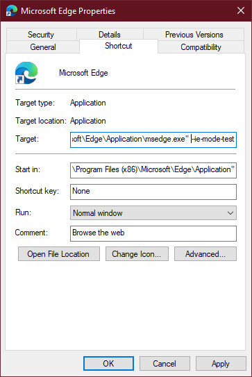 internet explorer help window shortcut