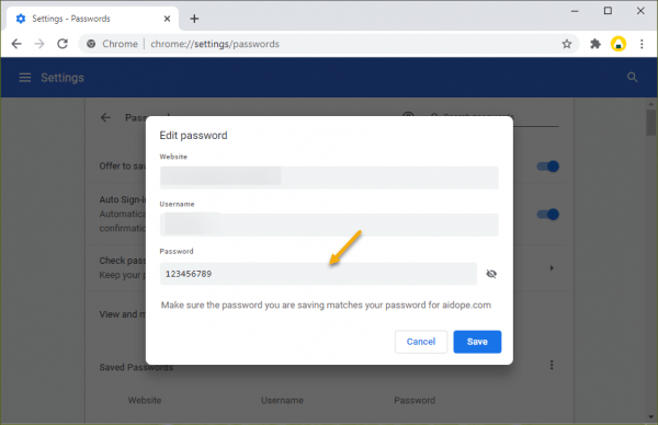Cách chỉnh sửa mật mã của tài khoản web đã lưu trên Chrome