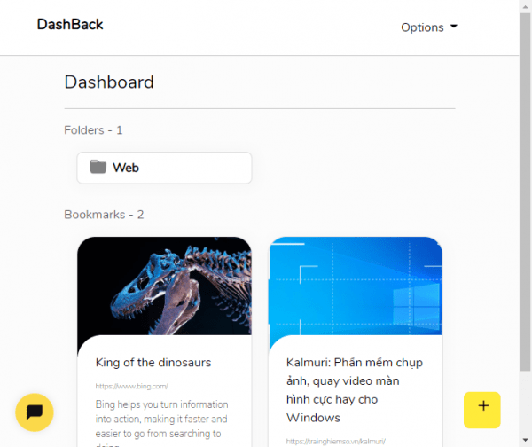 Lưu và quản lý dấu trang với DashBack Bookmark