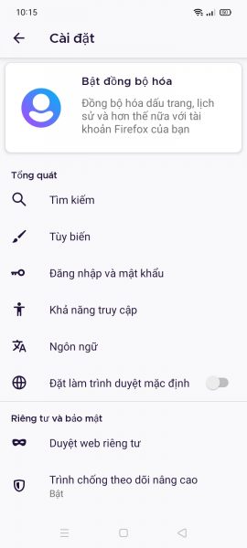 Firefox 79 trên Android rất tuyệt