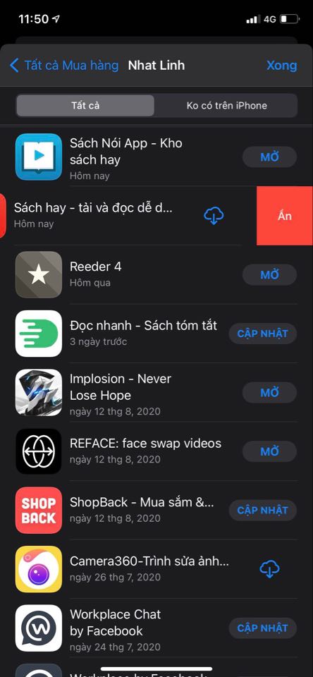 Ẩn ứng dụng trên App Store