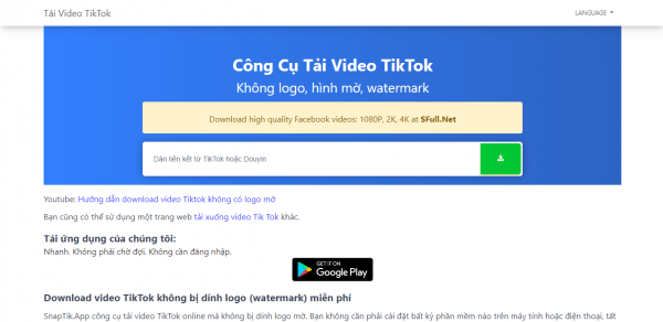 17 trang giúp download video TikTok không có watermark