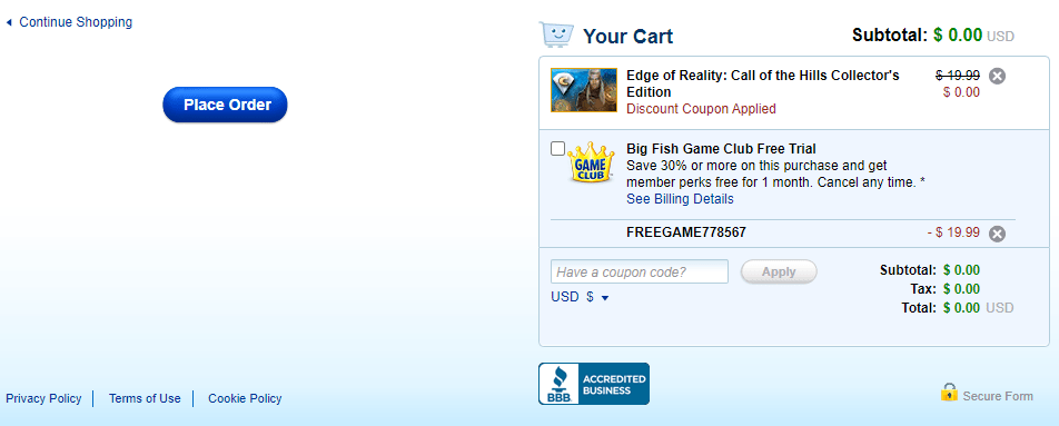 Miễn phí thêm 2 game PC bất kỳ trên Big Fish Games