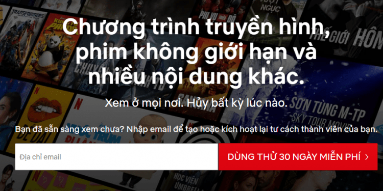 Netflix đang áp dụng lại 30 ngày miễn phí dùng thử