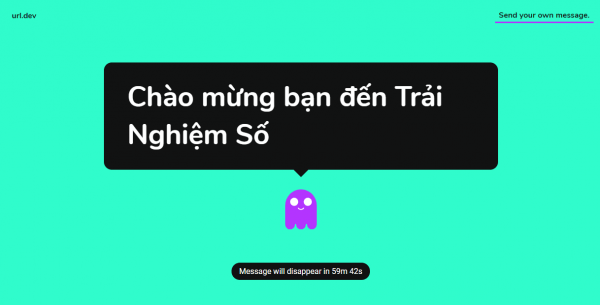 Cách gửi tin nhắn tự hủy với url.dev