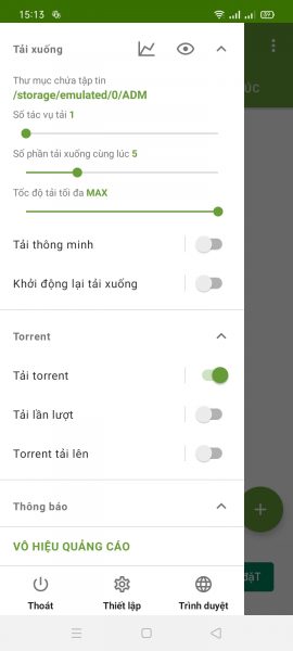 Advanced Download Manager: Tải tập tin, torrent trên Android