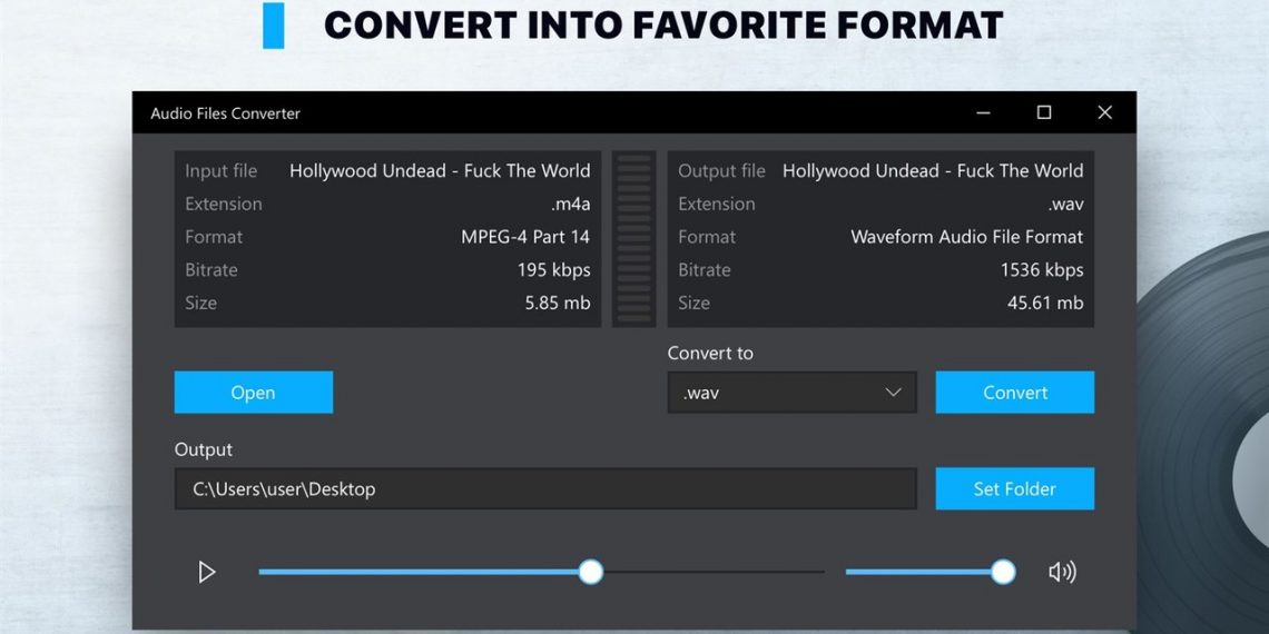 Chuyển đổi file âm thanh cực nhanh với Audio Files Converter
