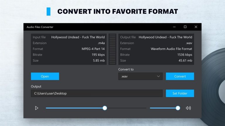 Chuyển đổi file âm thanh cực nhanh với Audio Files Converter