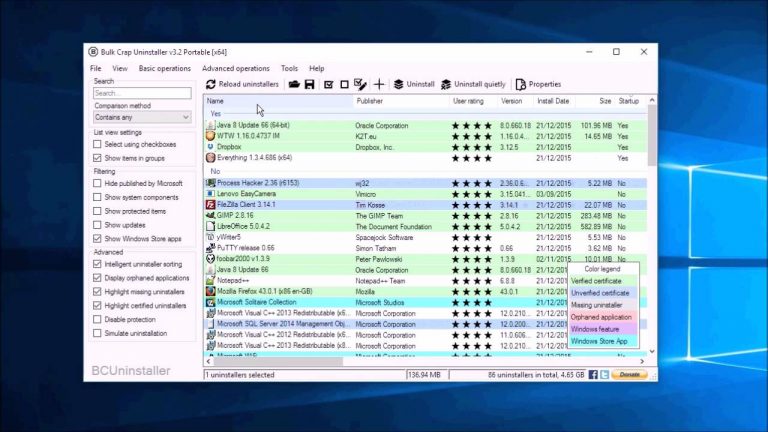 Bulk Crap Uninstaller: Phần mềm thay thế đáng giá cho Your Uninstaller