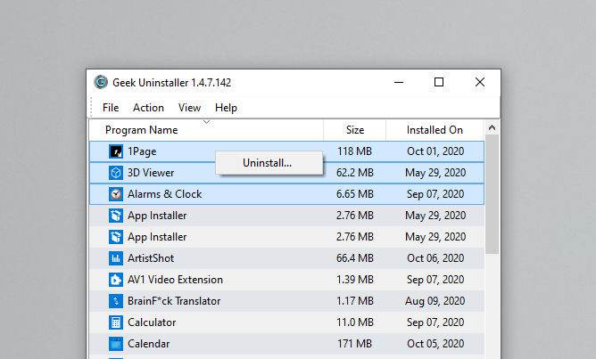 Geek Uninstaller: app giống Your Uninstaller để gỡ phần mềm