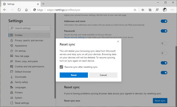 Cách xóa dữ liệu đồng bộ trên Microsoft Edge Chromium