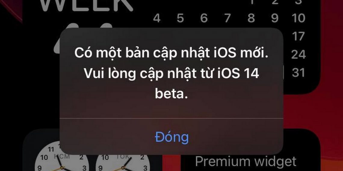 Tắt thông báo: "Có một bản cập nhật iOS mới, vui lòng cập nhật từ iOS 14 beta"