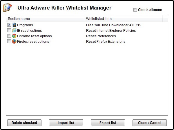 ultra adware killer false positive