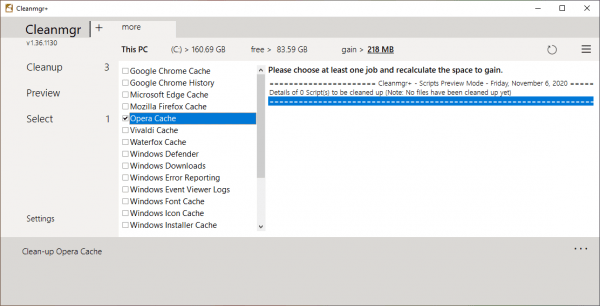 Cleanmgr+: dọn dẹp ổ đĩa, xóa cache trình duyệt