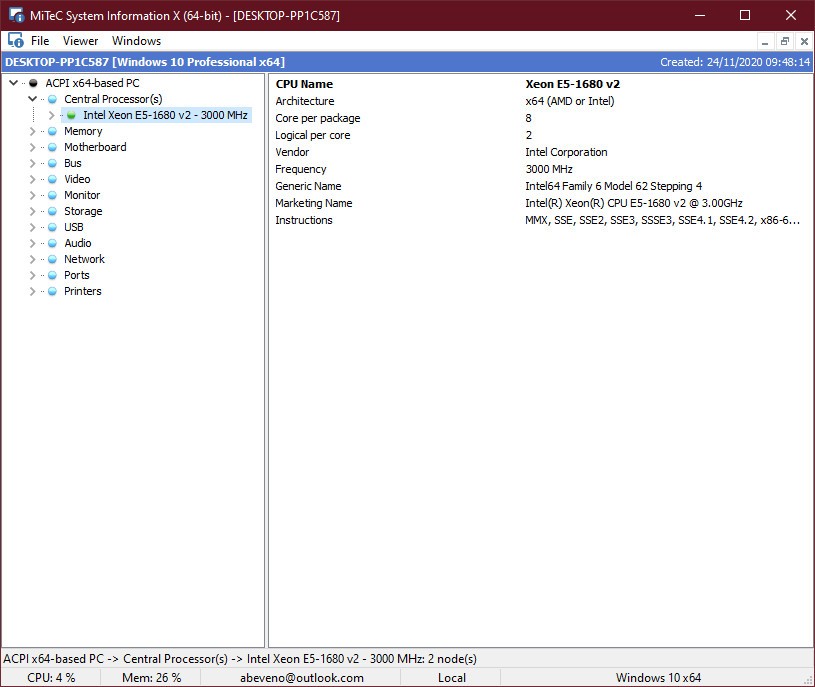 MiTeC System Information X: Xem thông số PC, độ mạnh Wi-Fi,...