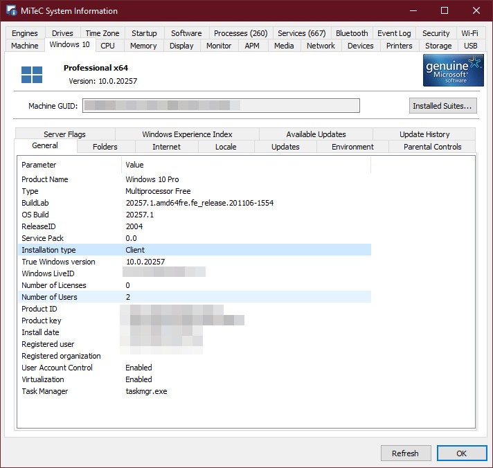 MiTeC System Information X: Xem thông số PC, độ mạnh Wi-Fi,...