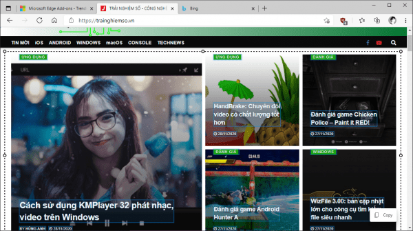 Cách lấy nội dung bị chặn copy nhanh bằng Microsoft Edge