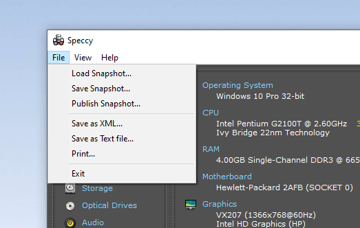 Speccy: Xem thông tin phần cứng máy tính Windows chi tiết