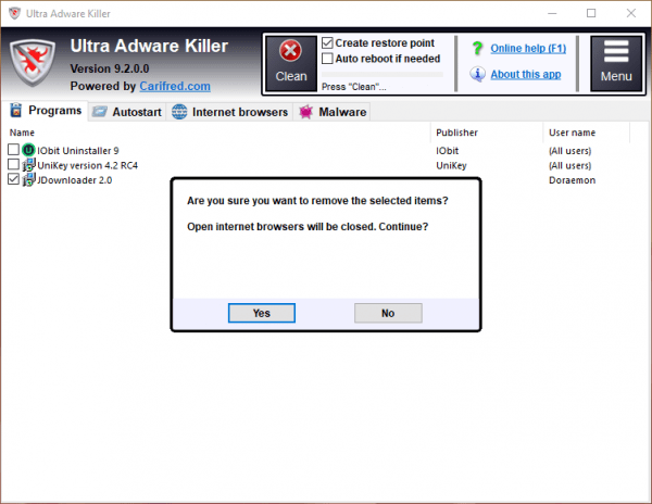 Ultra Adware Killer: tìm và diệt phần mềm quảng cáo trên PC