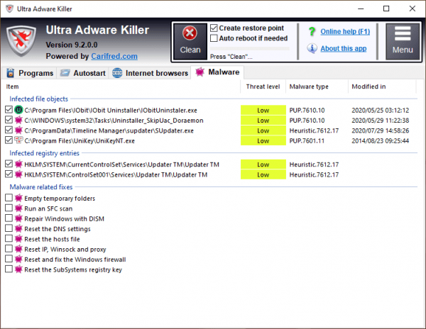 Ultra Adware Killer: tìm và diệt phần mềm quảng cáo trên PC