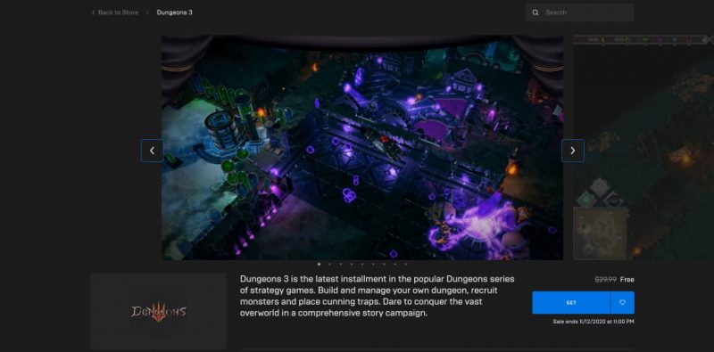 Đang miễn phí game Dungeons 3