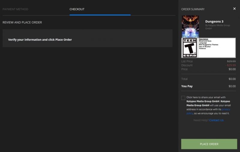 Đang miễn phí game Dungeons 3