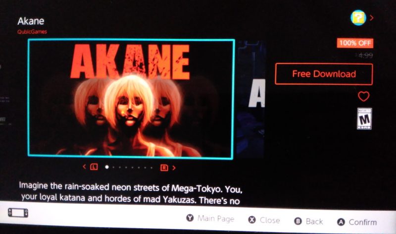 Đang miễn phí 3 game Akane, Akuto: Shodown và Coffee Crisis cho Nintendo Switch nếu...