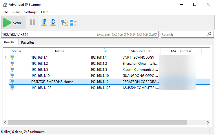 Tính năng nổi bật của Advanced IP Scanner