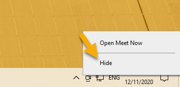 Cách tắt Meet Now trên Windows 10