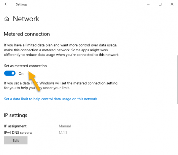 Cách cập nhật Microsoft Edge khi Windows 10 đang bật Metered Connection