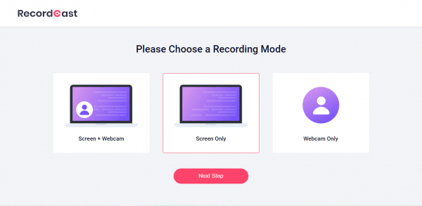 RecordCast: quay video màn hình desktop, webcam trong 30 phút