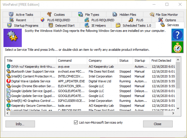 WinPatrol: Giám sát máy tính Windows