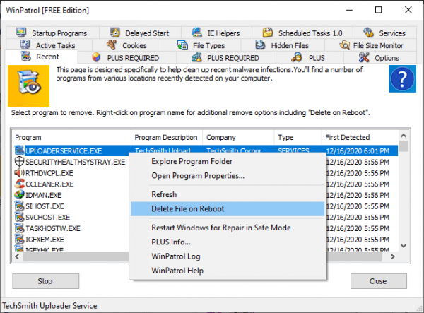 WinPatrol: Giám sát máy tính Windows