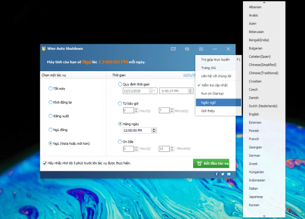 Wise Auto Shutdown: tự động tắt máy tính Windows 10