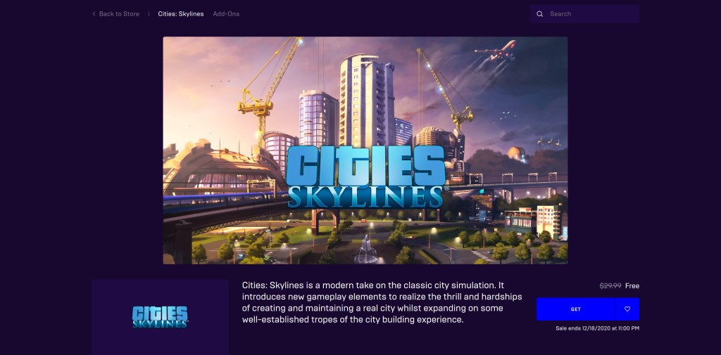 Đang miễn phí game mô phỏng xây dựng và quản lý Cities Skylines cực hay