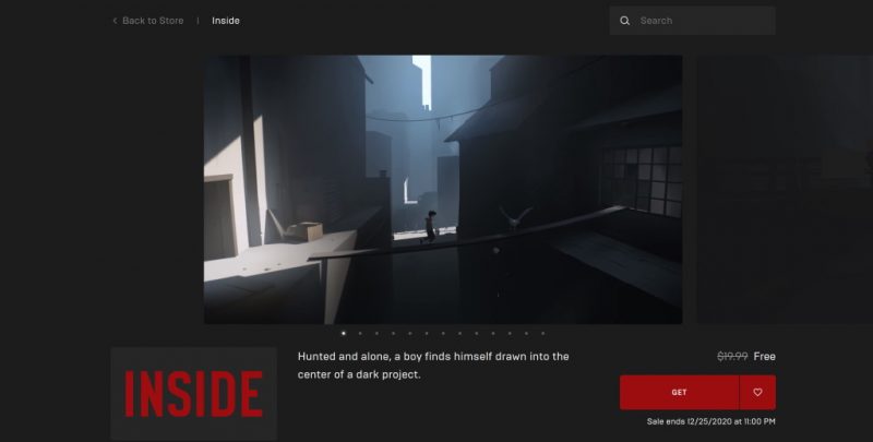 Đang miễn phí game INSIDE chỉ 24 tiếng