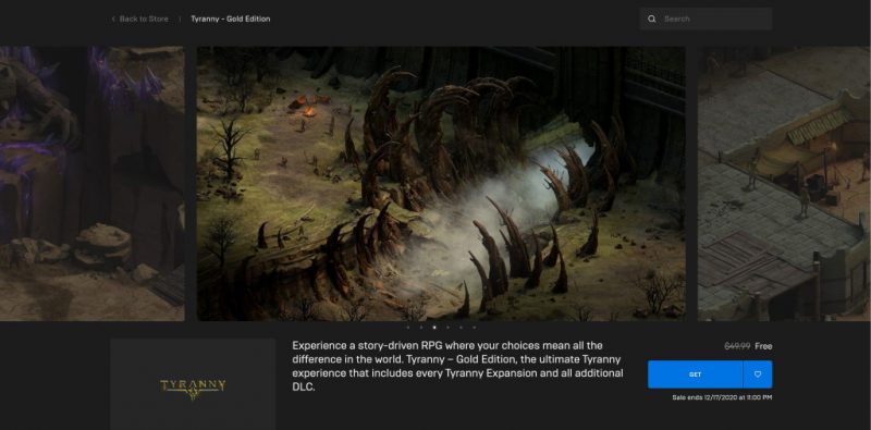 Đang miễn phí 2 game Pillars of Eternity - Definitive Edition và Tyranny - Gold Edition