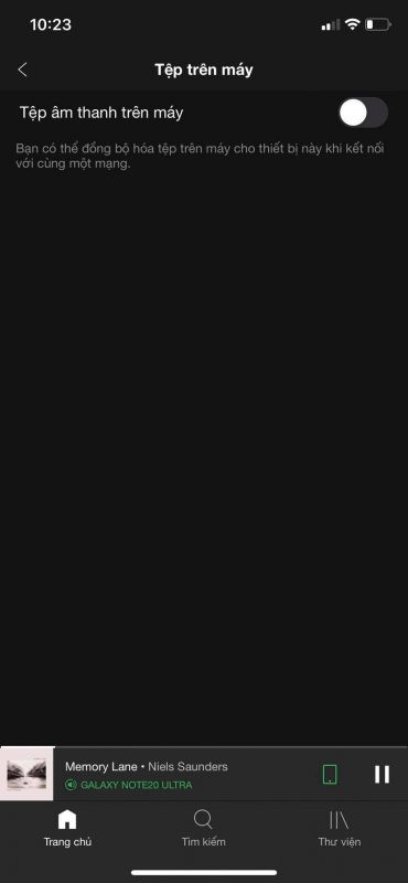 Spotify File trên máy iOS