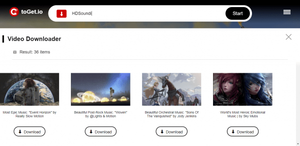 toGet.io: Tải video YouTube, phụ đề và tệp âm thanh miễn phí