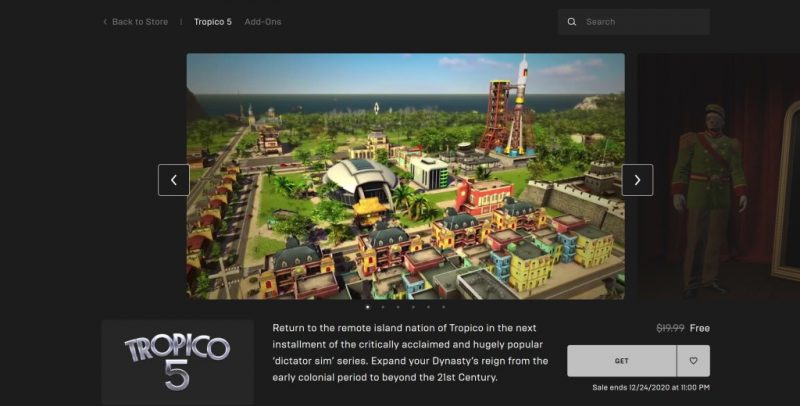 Đang miễn phí game Tropico 5 chỉ 24 tiếng