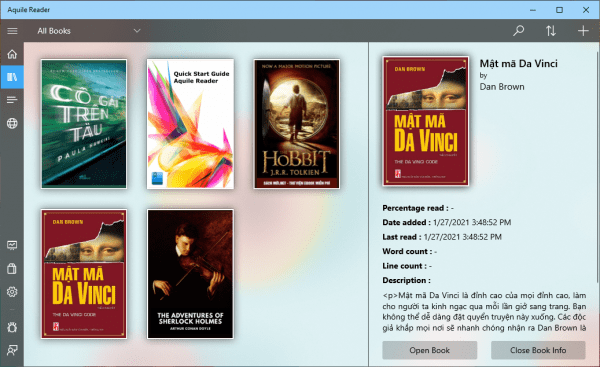 Aquile Reader: Ứng dụng đọc sách ePub tuyệt vời cho Windows 10