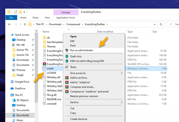 EverythingToolbar: Tìm kiếm file nhanh hơn trên Windows 10