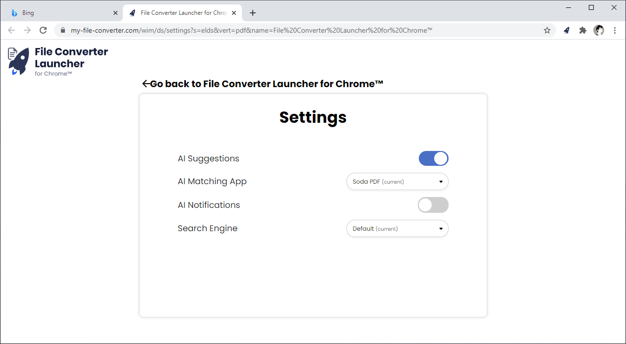 Cách tìm kiếm, mở trang web chuyển đổi file với File Converter Launcher